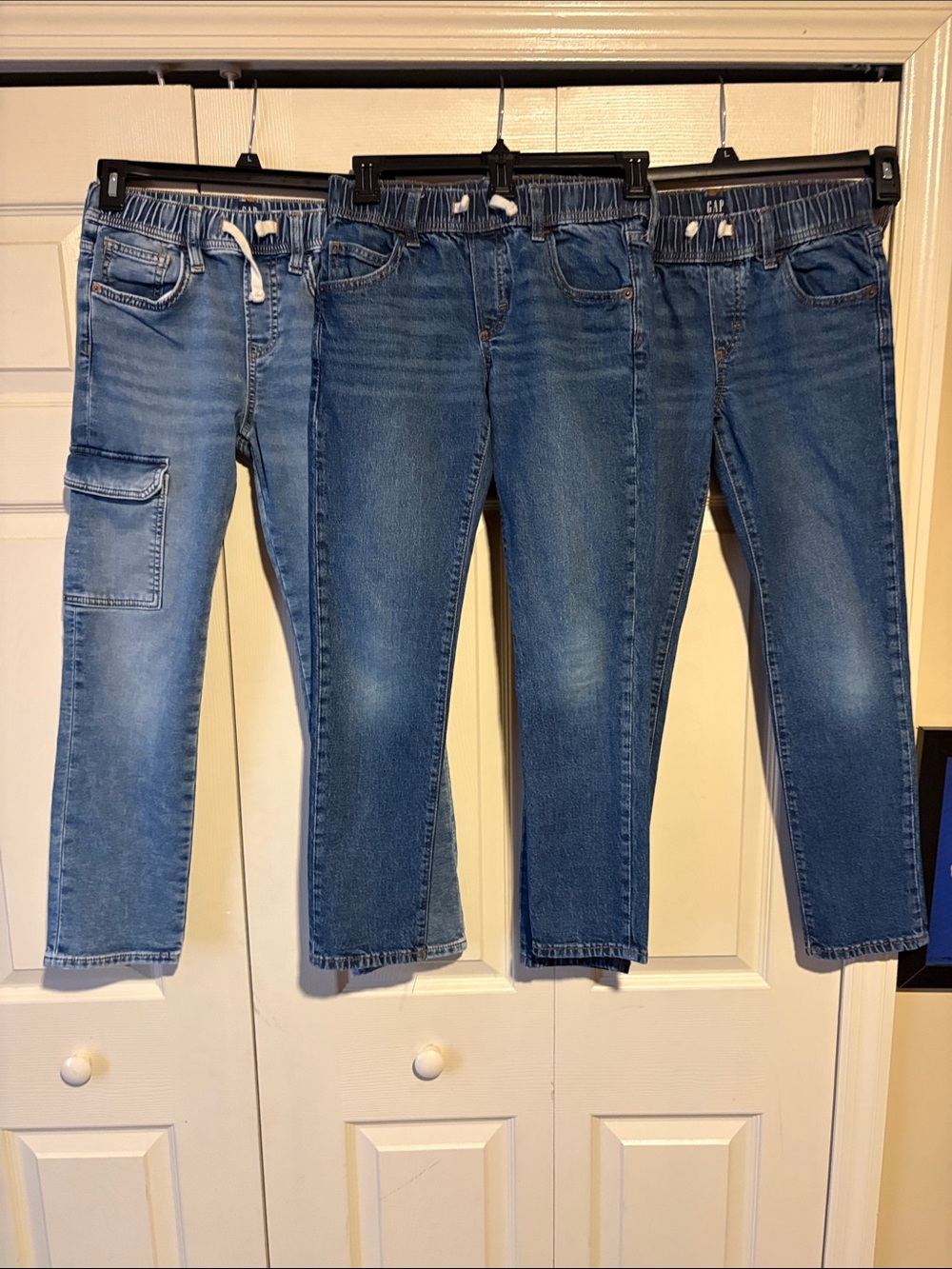 GAP Boys' Blue Denim Jeans Trio with Elastic Waistbands